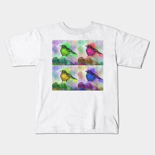 Cute Pop Art Painting of a Robin Kids T-Shirt by ibadishi